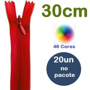 Ziper Invisível Nylon 30cm Pacote com 50un